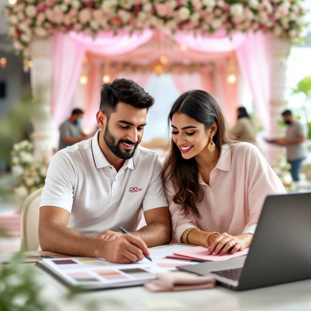 A happy couple enjoying a stress-free wedding day planned seamlessly with expert support and top vendors.