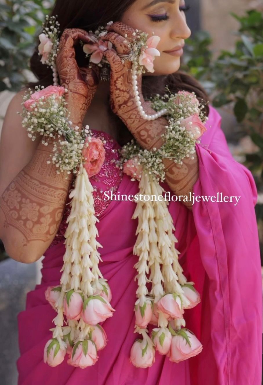 Shinestone Floral Jewellery